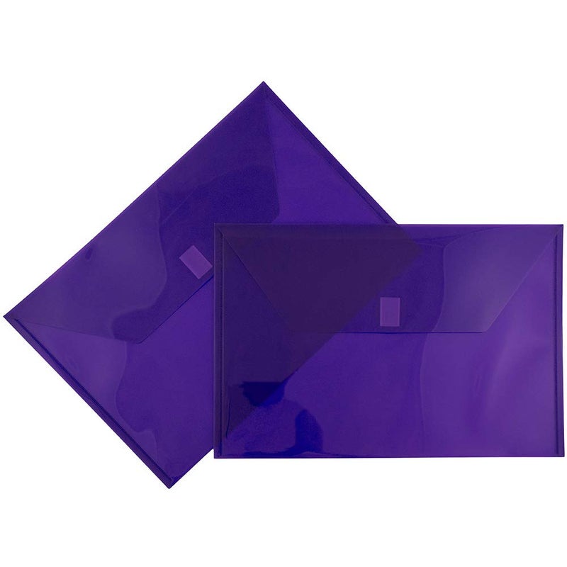 JAM Paper أظرف بلاستيكية من JAM PAPER مع إغلاق بخطاف وحلقة - كتيب قانوني - 9 3/4 × 14 1/2 - بنفسجي - 12/عبوة - Image 3